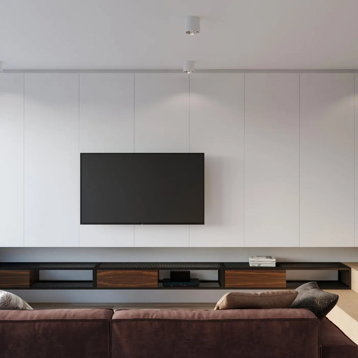Luminaire plafonnier blanc dans un salon