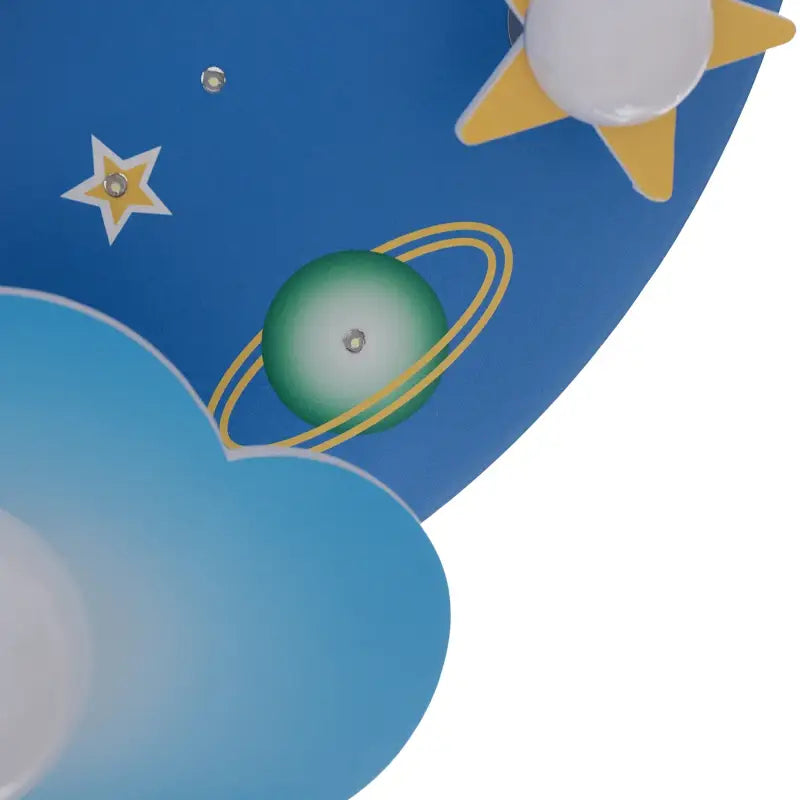 Plafonnier Enfant Fusée Ciel Étoilé Bleu Design Ludique

