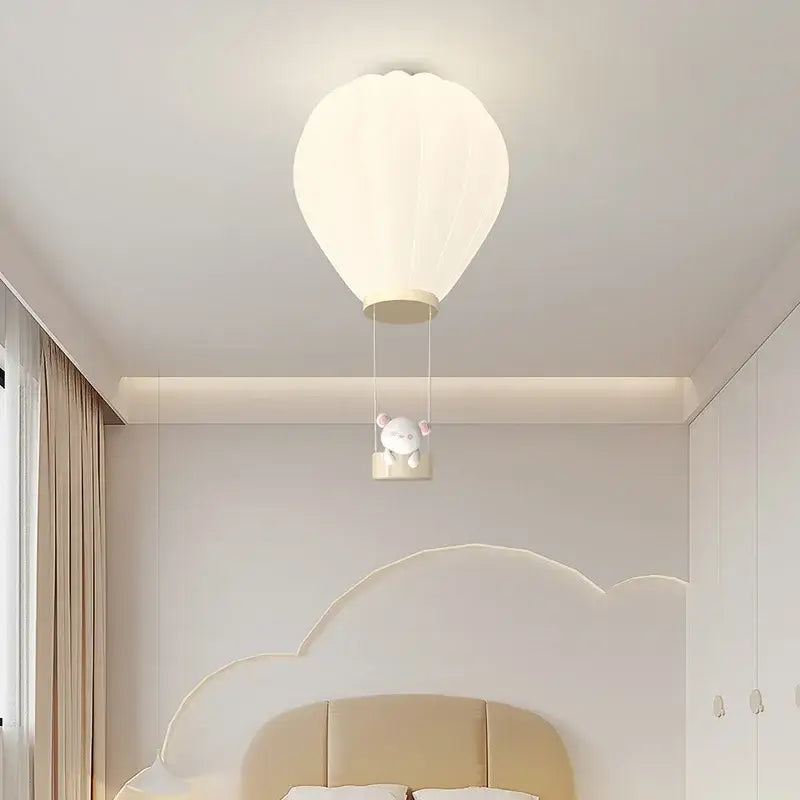 Plafonnier Enfant Montgolfière Design Doux Style Blanc