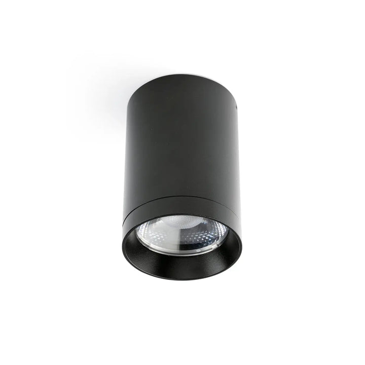 Plafonnier extérieur Puk noir Ø 7,6 cm, angle 30°, de Faro Barcelona