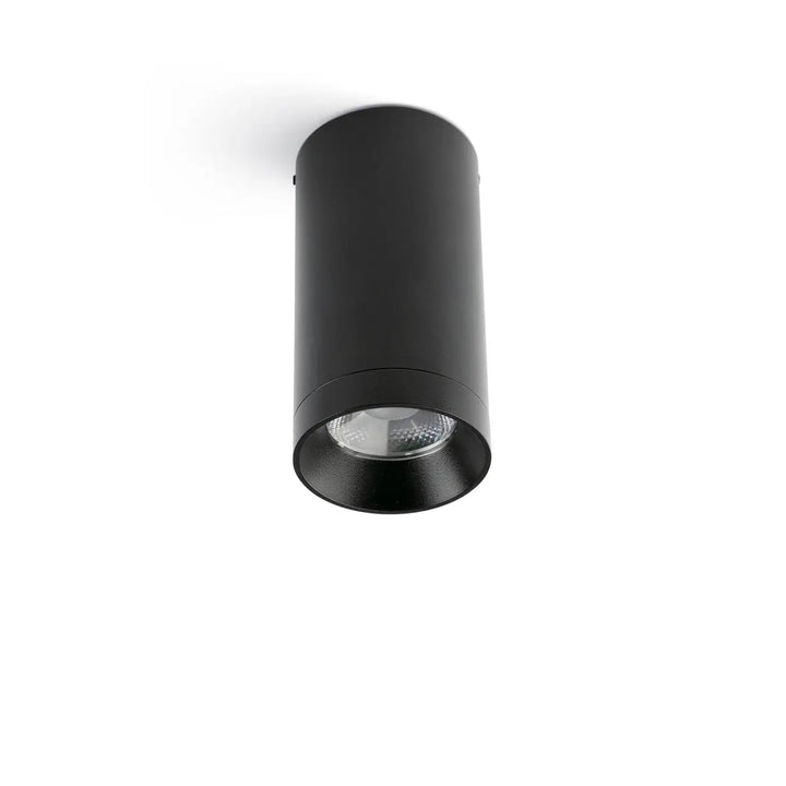 Plafonnier extérieur Puk noir Ø 5,8 cm, angle 30°, de Faro Barcelona