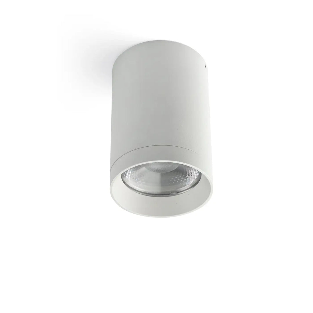 Plafonnier extérieur Puk blanc Ø 7,6 cm, angle 30°, de Faro Barcelona