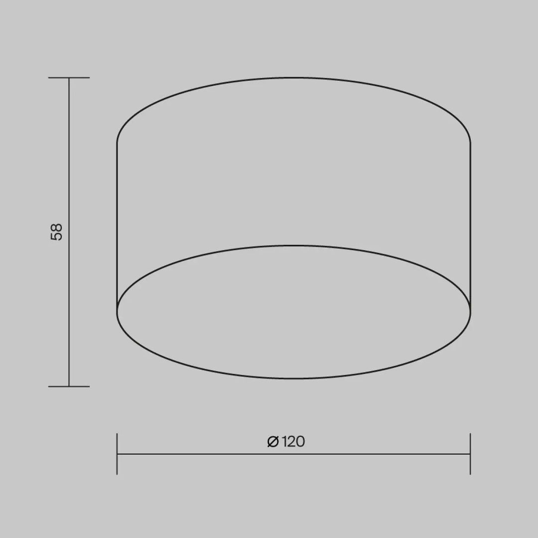 Plafonnier zon minimaliste cylindrique en ligne noire pour extérieur led hauteur 58 cm diamètre 120 mm sur fond gris