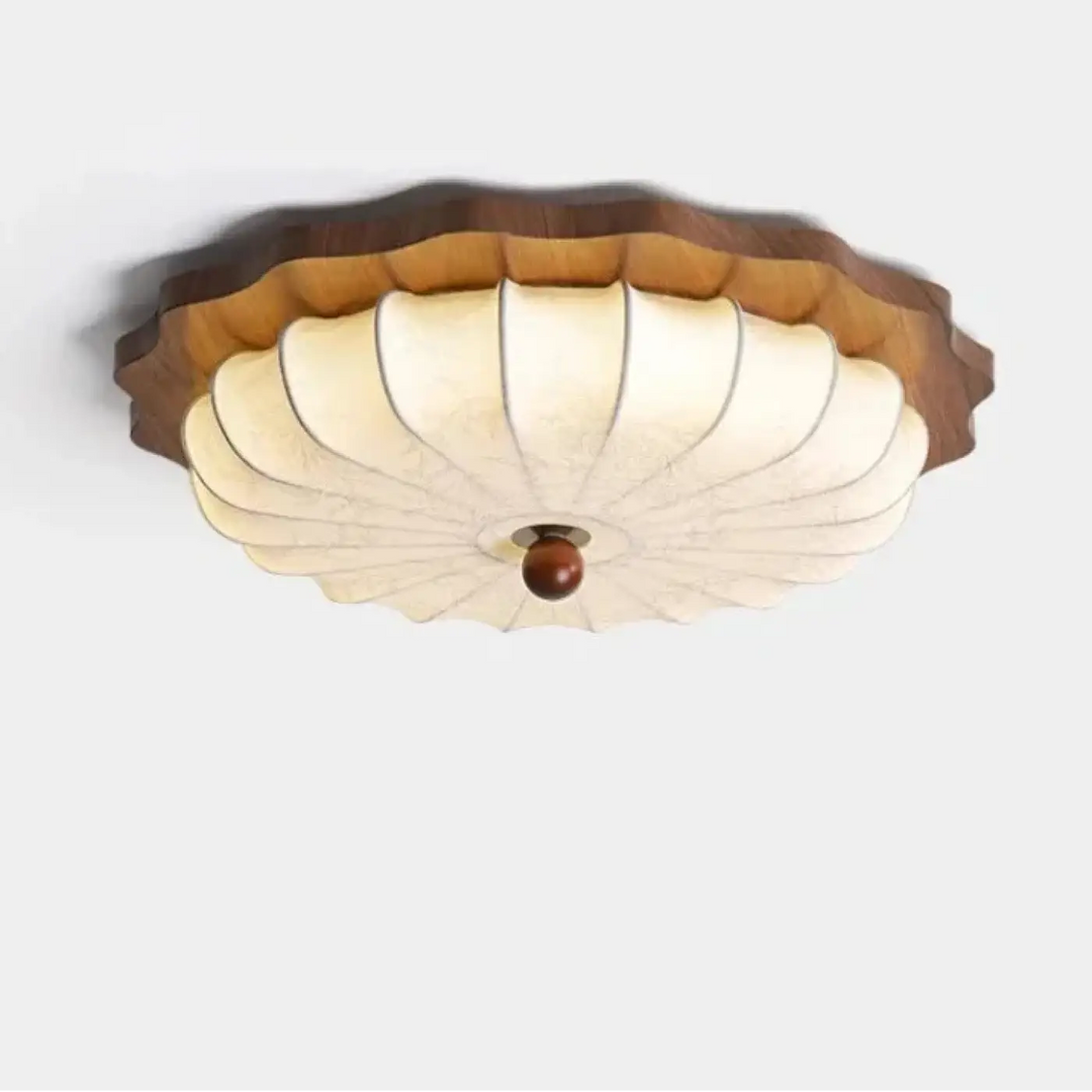 Plafonnier fleur sculptée avec lumière diffuse élégant