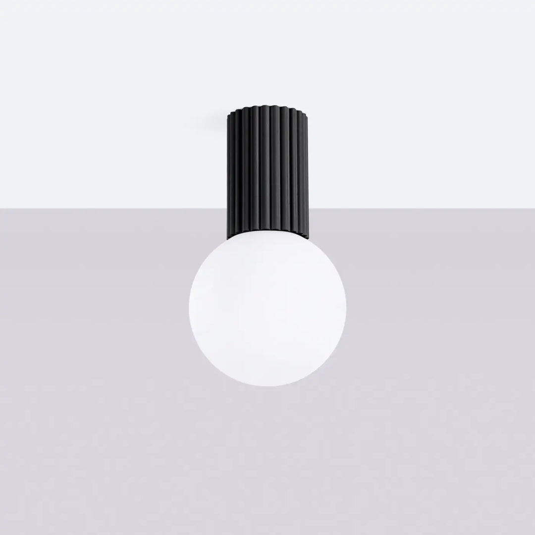 Luminaire Plafonnier noir éteinte, vue rapprochée