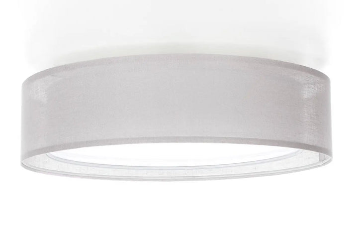 Plafonnier gris design luminaire plafonnier puro avec abat-jour cylindrique translucide blanc à surface lisse légèrement texturée