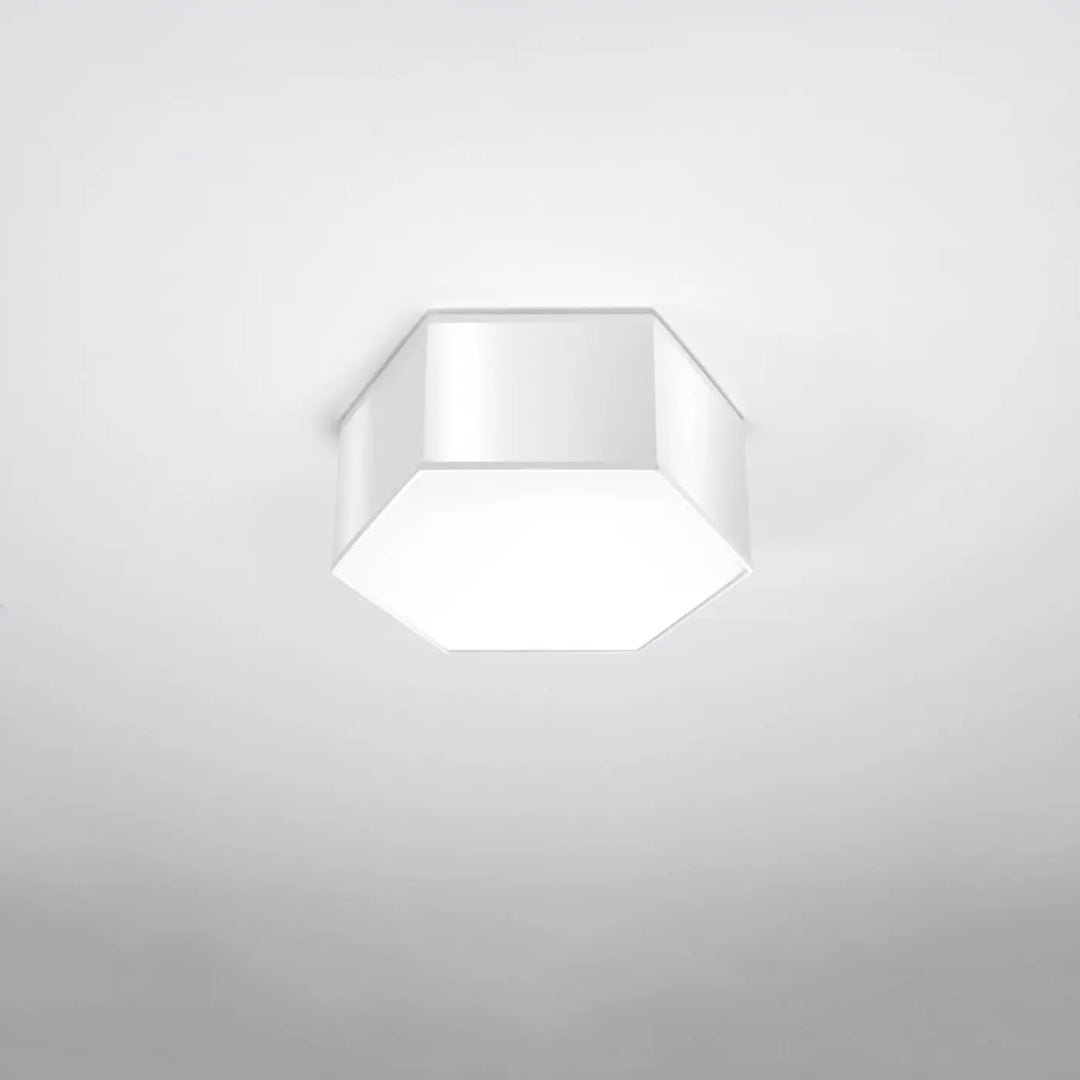 Plafonnier hexagonal Sunde blanc, éteint