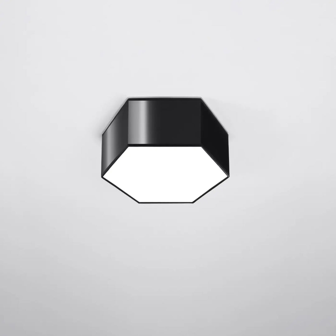 Plafonnier hexagonal Sunde noir, éteint