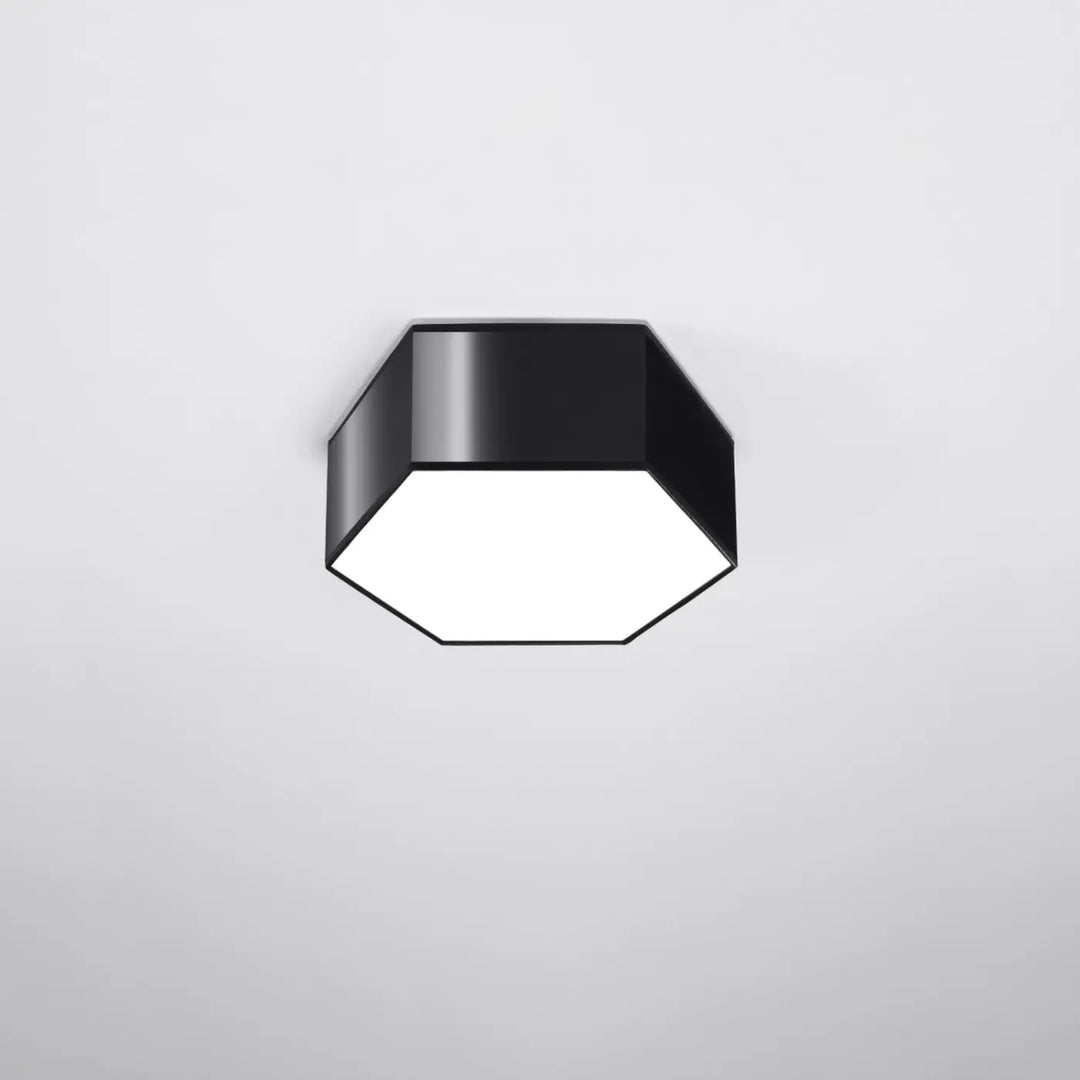 Plafonnier hexagonal Sunde noir, éteint