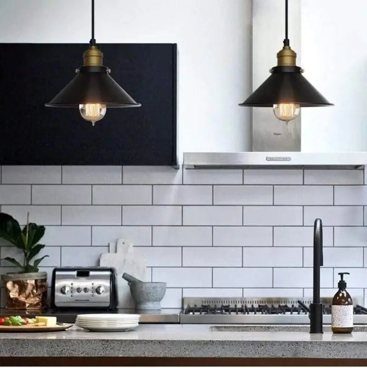 Plafonnier Industriel Vintage Avec Abat-Jour Conique