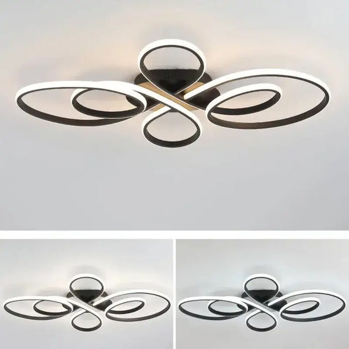 Plafonnier innovant avec courbes modernes en led design élégant
