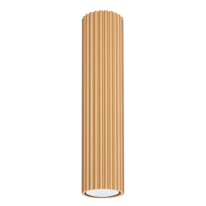 Luminaire plafonnier karbon 30 or design minimaliste avec ampoules gu10 interchangeables et finition dorée striée verticale