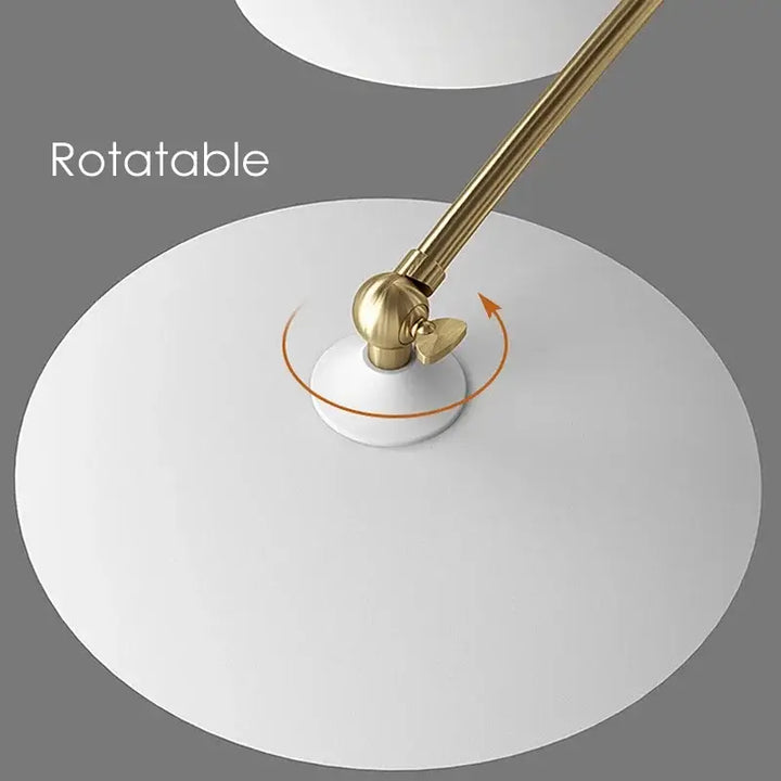 Plafonnier led art déco blanc et doré à bras pivotants