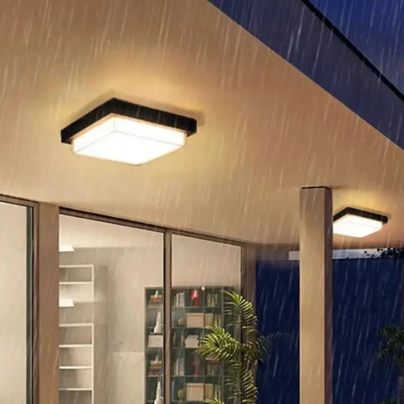 Plafonnier led carré moderne noir et blanc design chic