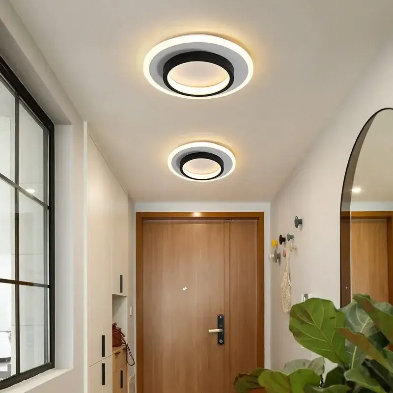 Plafonnier led rond design moderne élégant noir ou doré