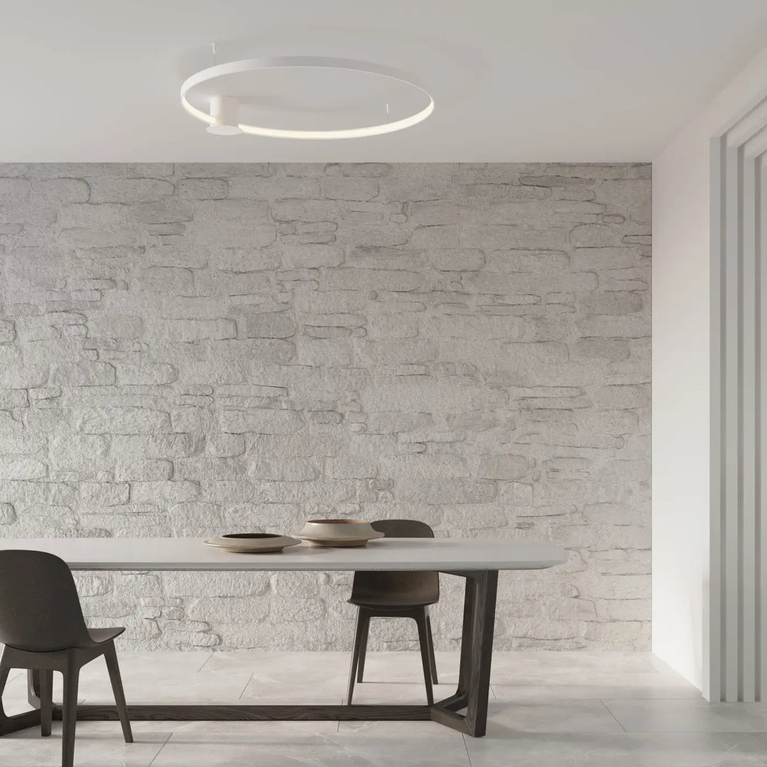 Luminaire plafonnier rio 110 blanc avec modules led intégrés et design unique offrant une efficacité lumineuse élevée