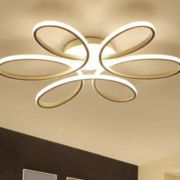 Plafonnier LED Design Moderne À Forme Florale Ovale 