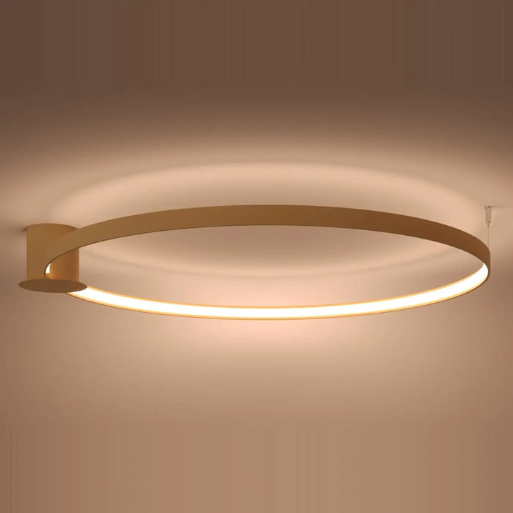 Plafonnier rio 110 doré avec modules led circulaire moderne à efficacité lumineuse élevée et design minimaliste