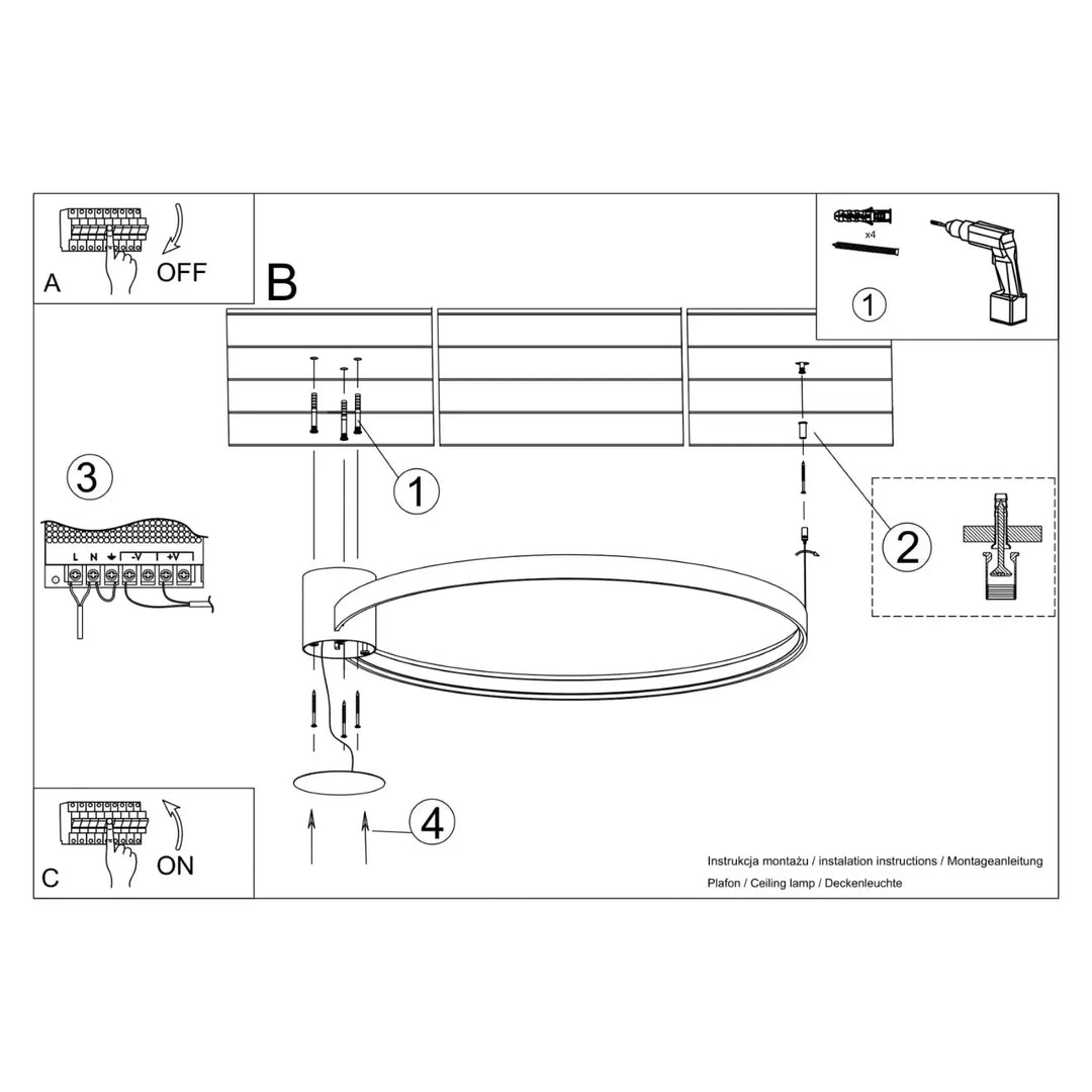 Luminaire plafonnier rio 110 doré avec modules led à efficacité lumineuse élevée et design moderne concentrique