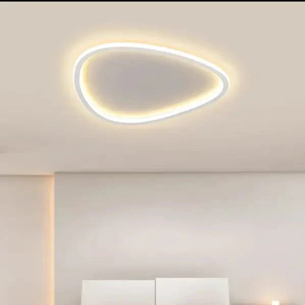 Plafonnier LED à forme organique asymétrique au style contemporain