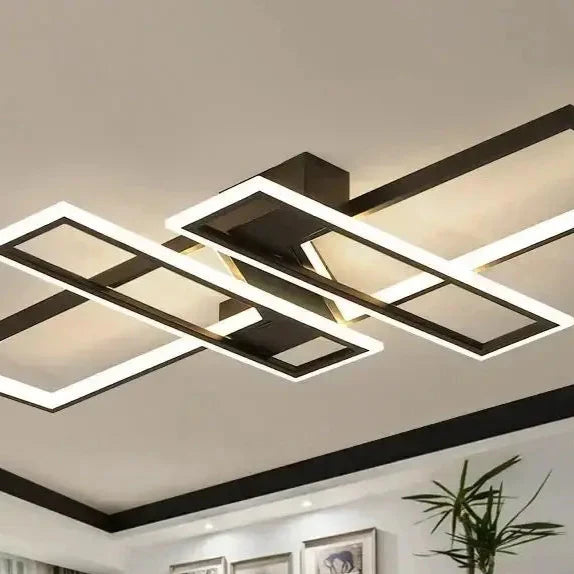Plafonnier LED géométrique rectangulaire au style moderne minimaliste

