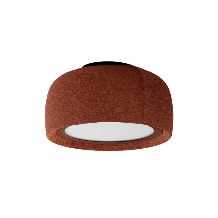 Plafonnier Gong LED à abat-jour en tissu terracotta #couleur_orange
