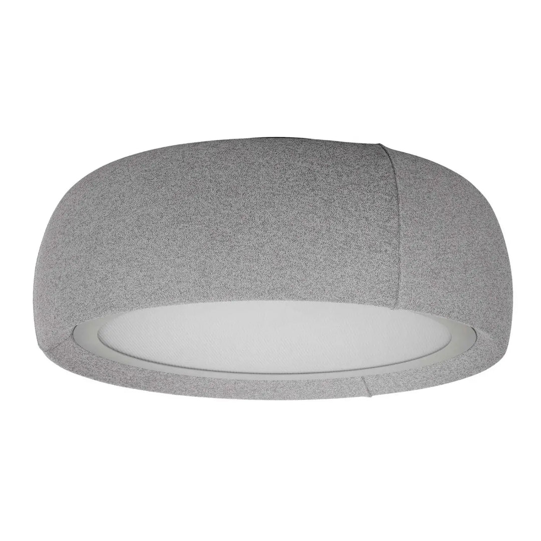 Plafonnier Gong en tissu crème #couleur_beige