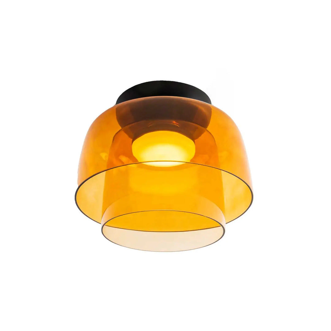 Plafonnier Levels à deux verres teintés ambrés #couleur_orange