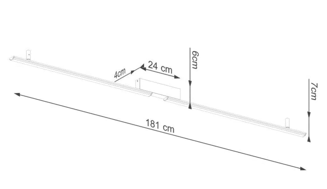 Luminaire plafonnier lagom éclaire avec boîtier central et support de montage pour plafond blanc de 181 cm