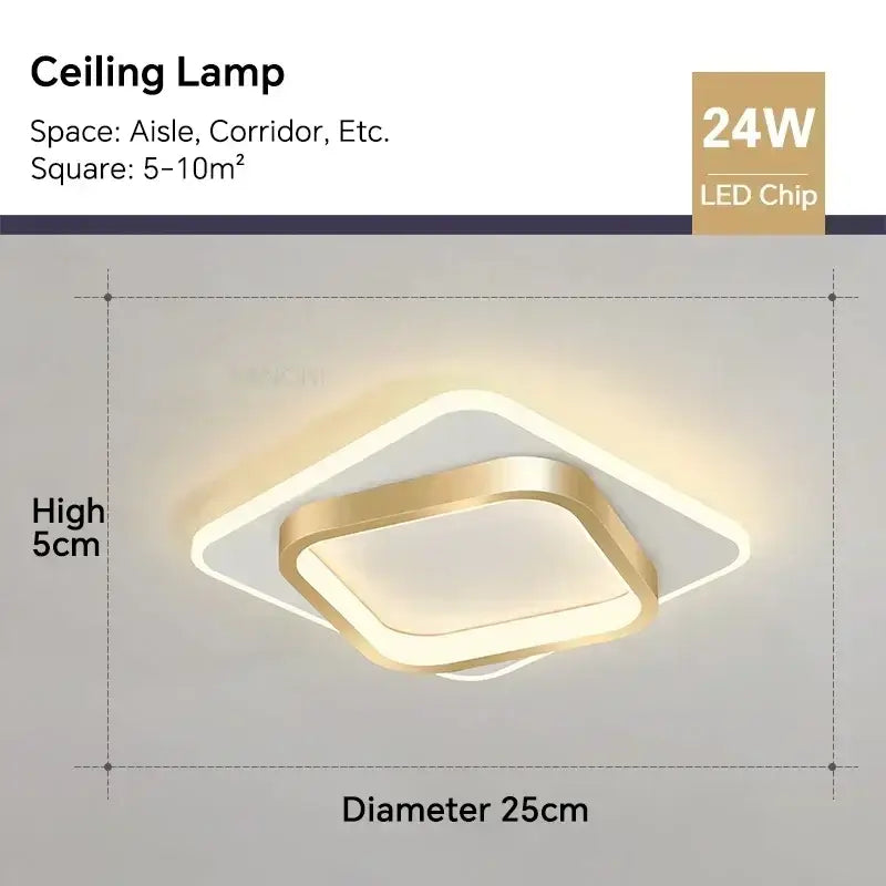 Plafonnier led moderne carré élégant style contemporain