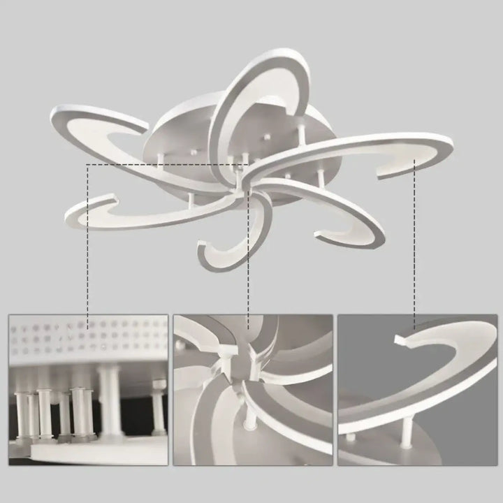 Plafonnier led moderne design artistique lumineux blanc