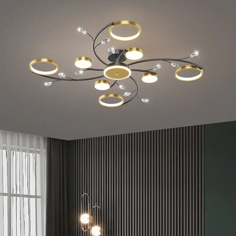 Plafonnier LED moderne design floral pour salon

