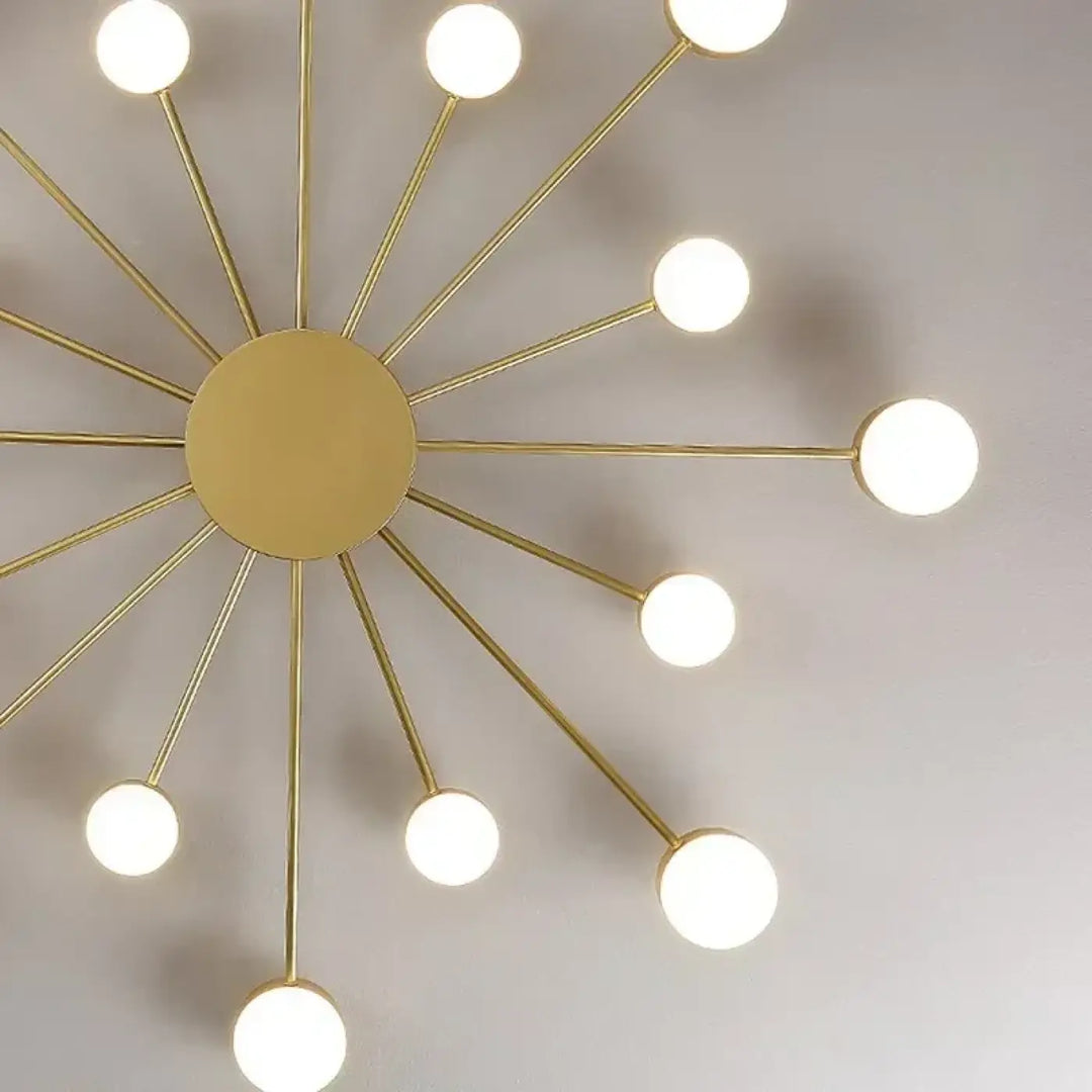 Plafonnier led moderne doré style chandelier contemporain chic