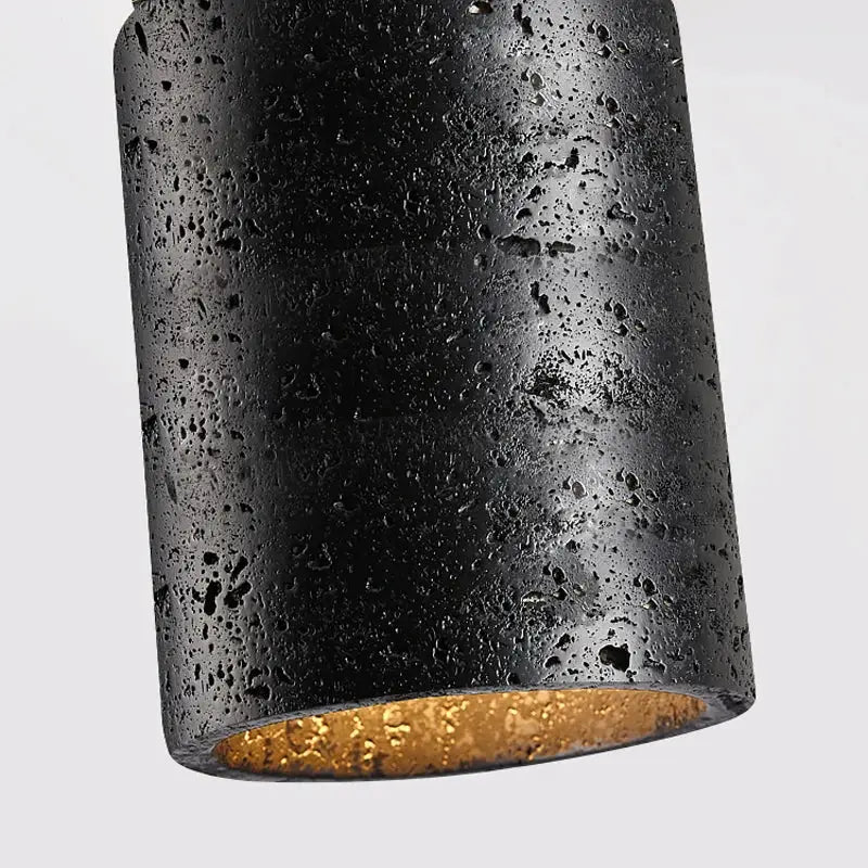 Plafonnier led noir texturé avec détails bois élégant style