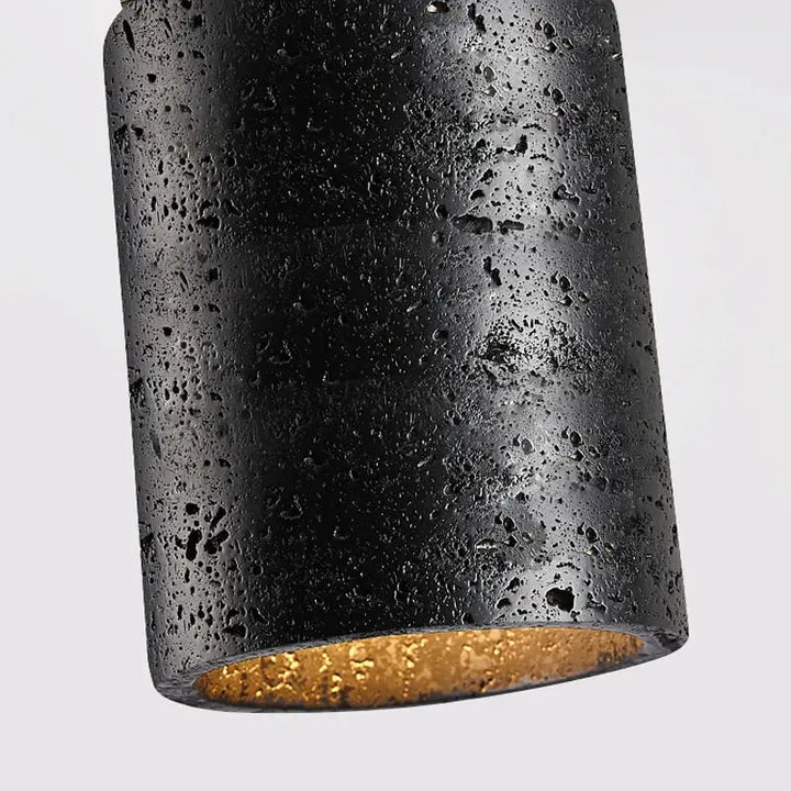 Plafonnier led noir texturé avec détails bois élégant style