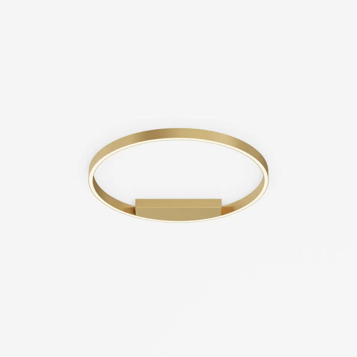 Plafonnier rim led anneau fin en métal doré à design circulaire minimaliste avec accent rectangulaire central