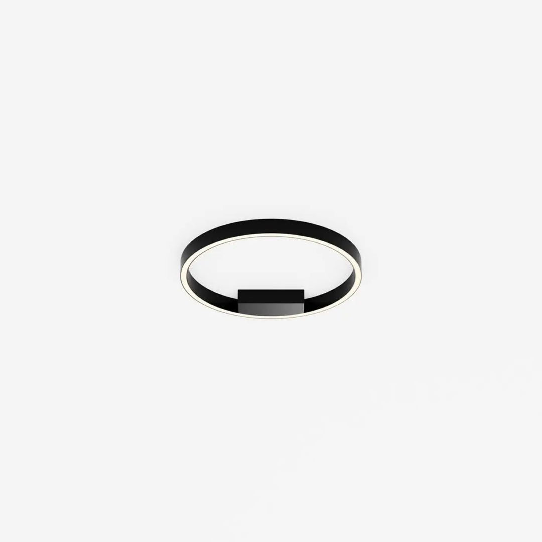 Plafonnier rim led noir moderne circulaire avec anneau fin lumineux design minimaliste pour éclairage intérieur