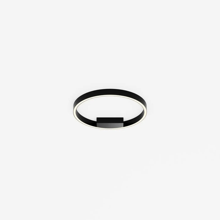 Plafonnier rim led noir moderne circulaire avec anneau fin lumineux design minimaliste pour éclairage intérieur