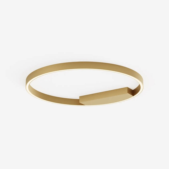 Plafonnier rim led doré moderne anneau fin avec design circulaire minimaliste et accent rectangulaire intégré