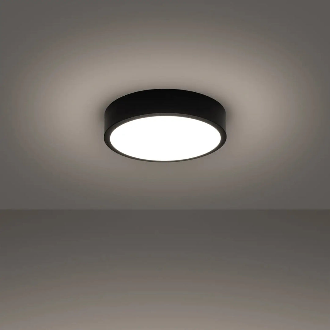 Luminaire plafonnier noir allumé