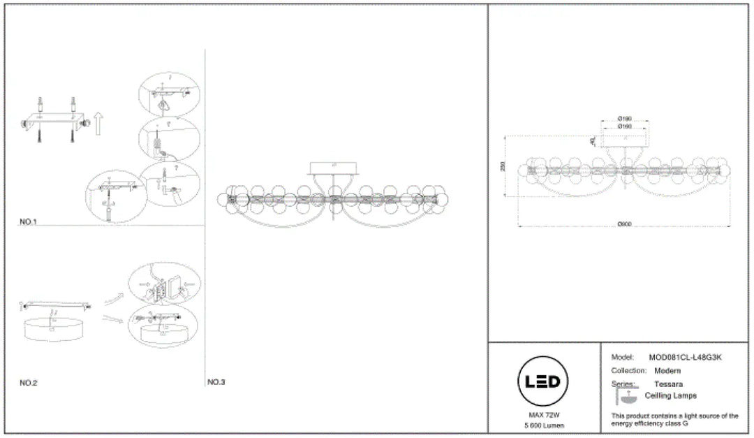 Plafonnier tessara disque doré avec design minimaliste et plusieurs LED circulaires en arc élégant