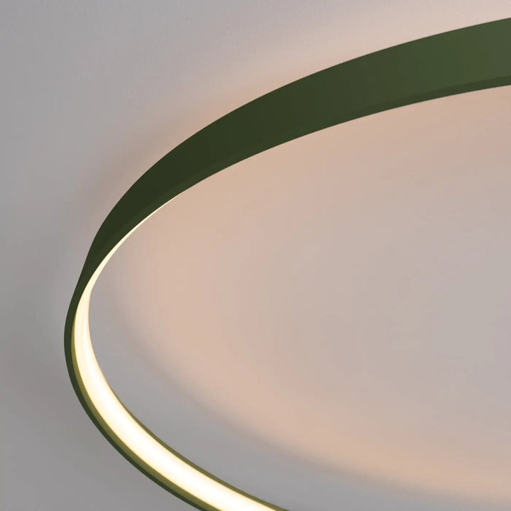 Luminaire plafonnier rio 110 vert olive avec anneaux led chauffants de la collection rio allient élégance