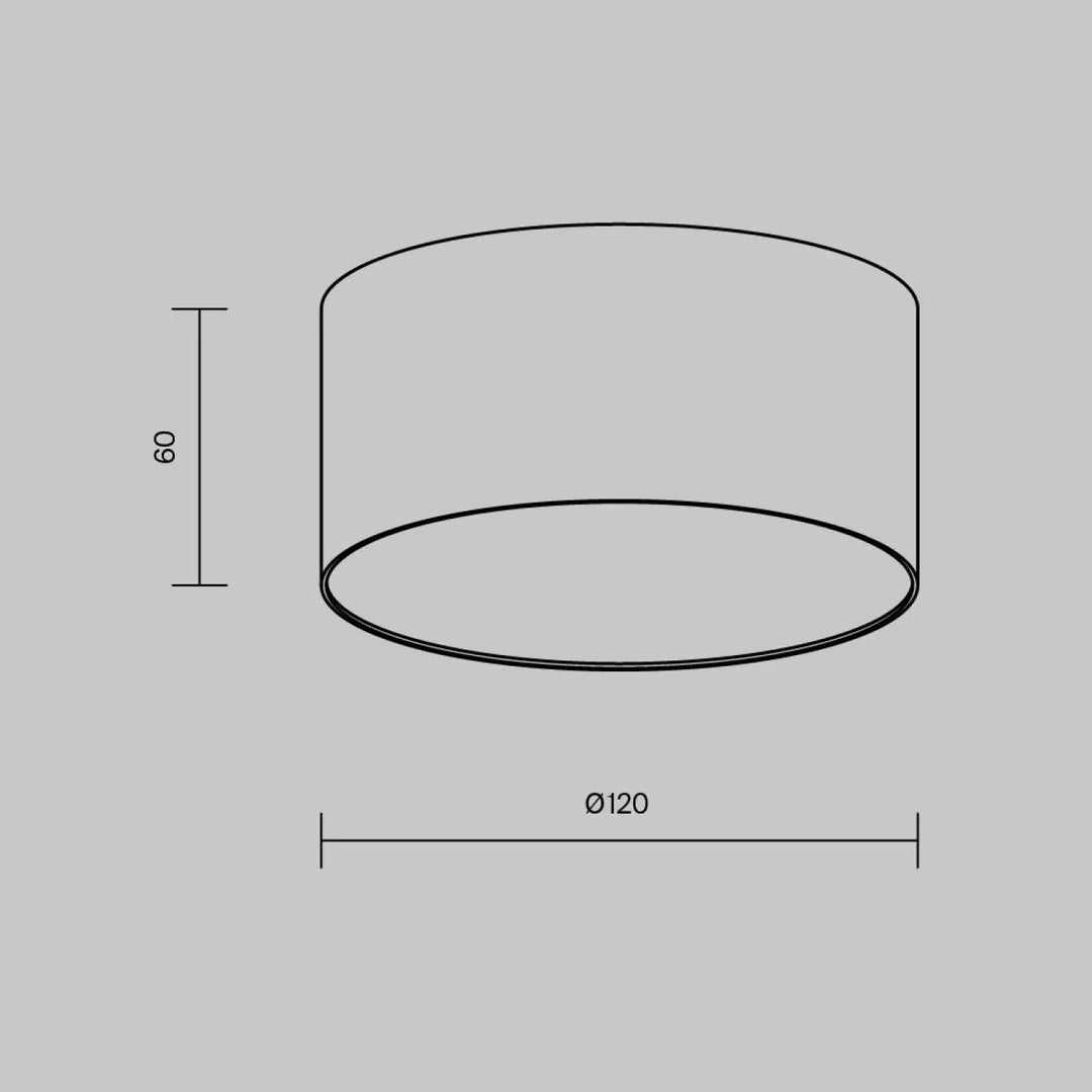 Cylindrical lampshade 120mm diameter 60mm height for plafonnier led zon rond minimaliste profil fin design
