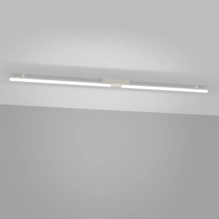 Plafonnier linéaire LAGOM beige allumée, au plafond