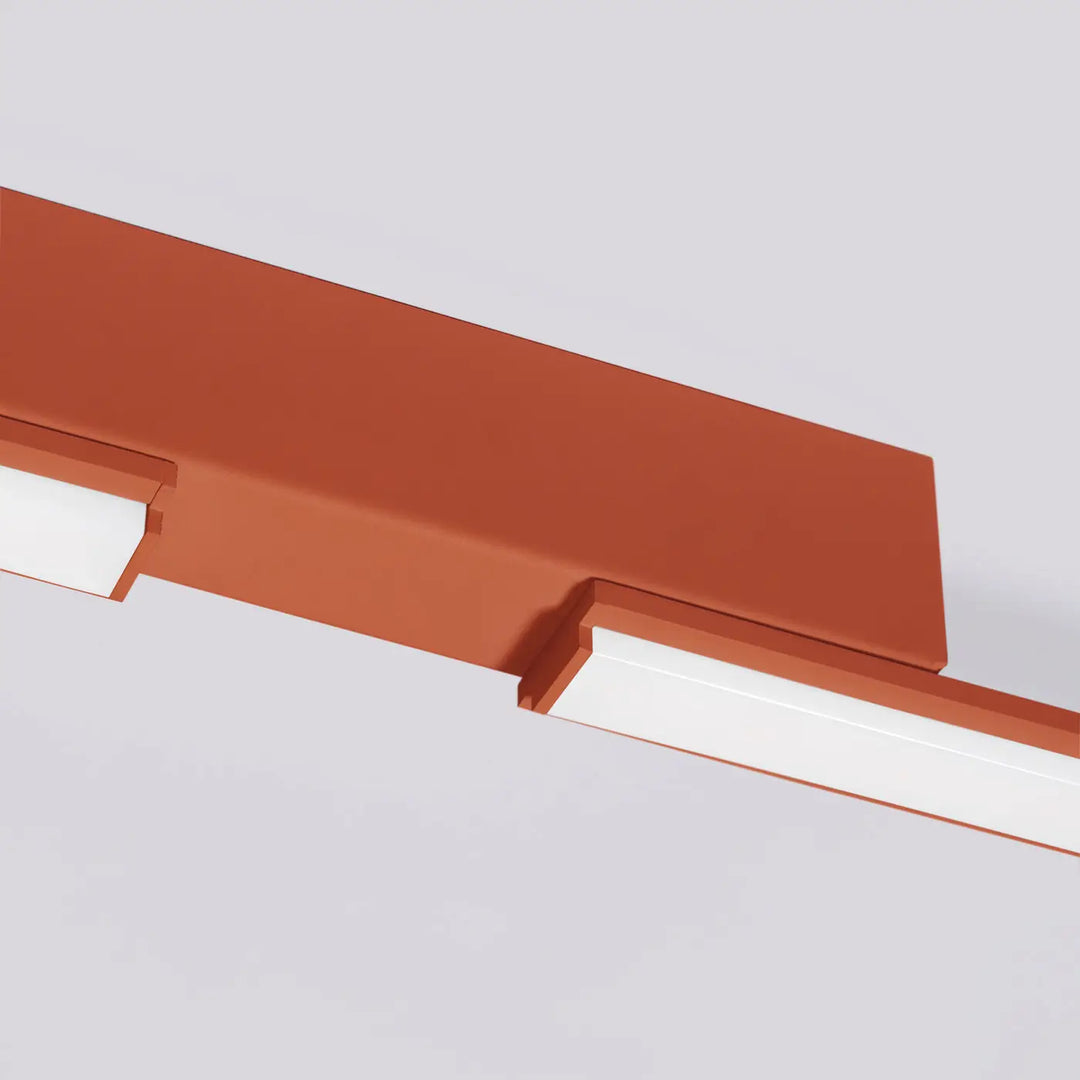 Plafonnier linéaire LAGOM ocre rouge éteinte, détail du boîtier