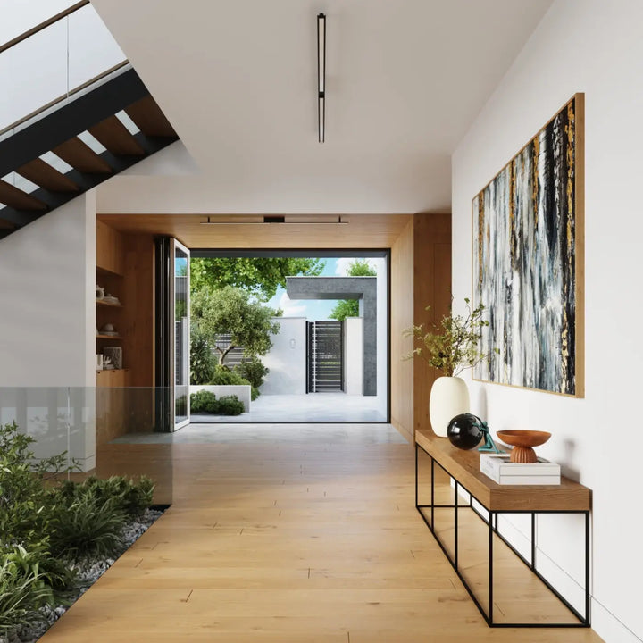 Plafonnier linéaire LAGOM noir dans un intérieur, autre vue