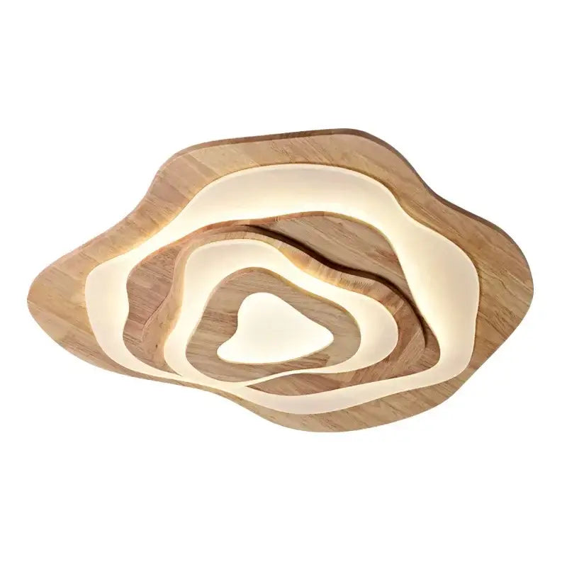 Plafonnier luminaire led organique en bois naturel chic