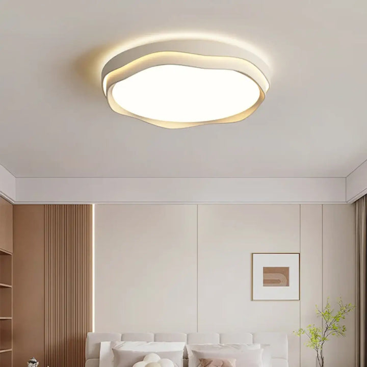 Luminaire plafonnier illou blanc et or en forme de nuage design moderne minimaliste en métal pour éclairage intérieur