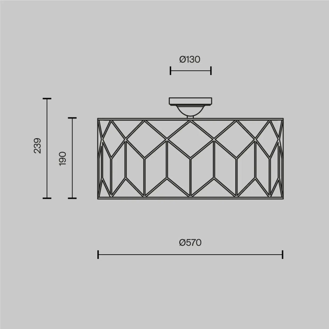 Luminaire plafonnier messina avec armature dorée géométrique et lumière douce au centre circulaire en métal élégant