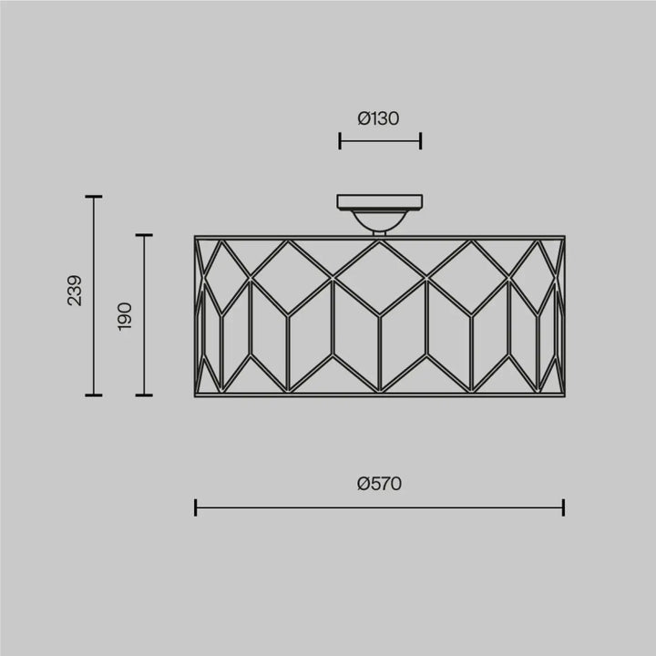 Luminaire plafonnier messina avec armature dorée géométrique et lumière douce au centre circulaire en métal élégant